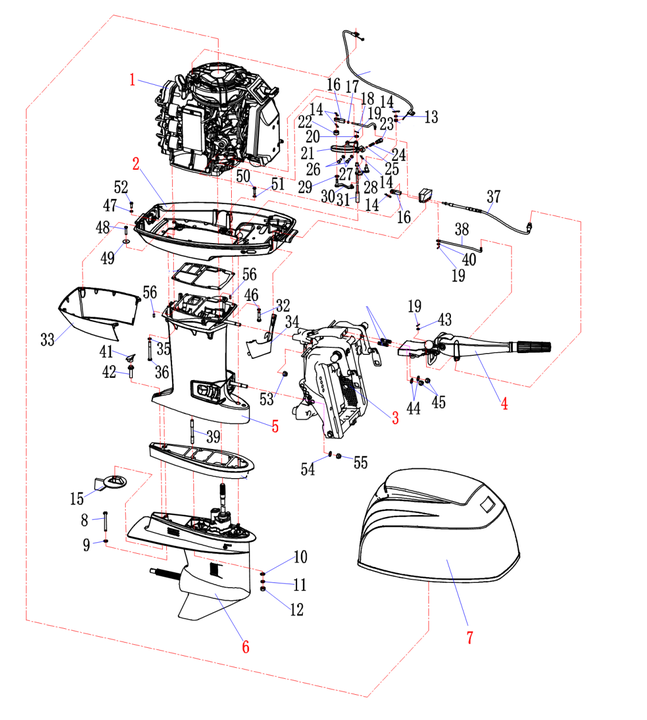 запчасти Купить Узел в сборе  на лодочный мотор Микатсу (Mikatsu) M60FHL